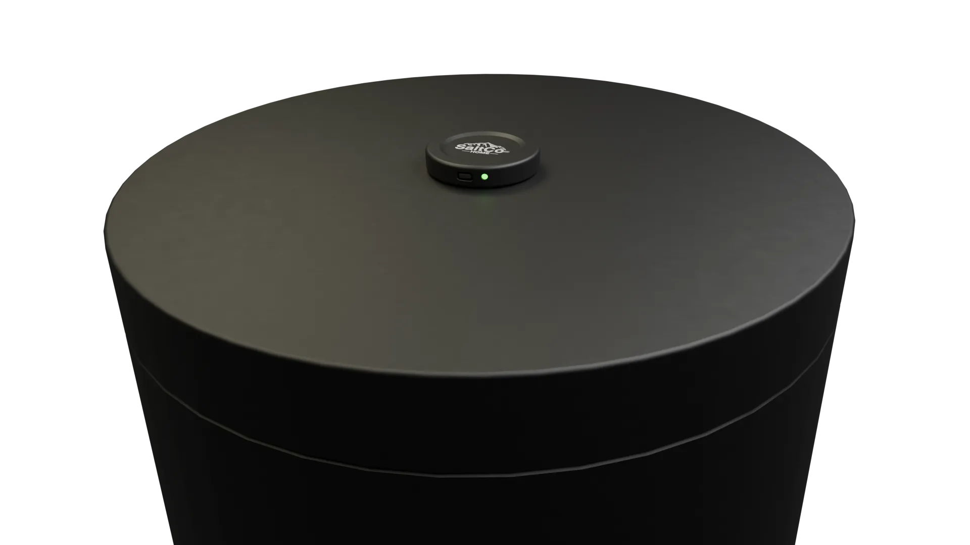 SaltCo Sensor installed on a brine tank lid